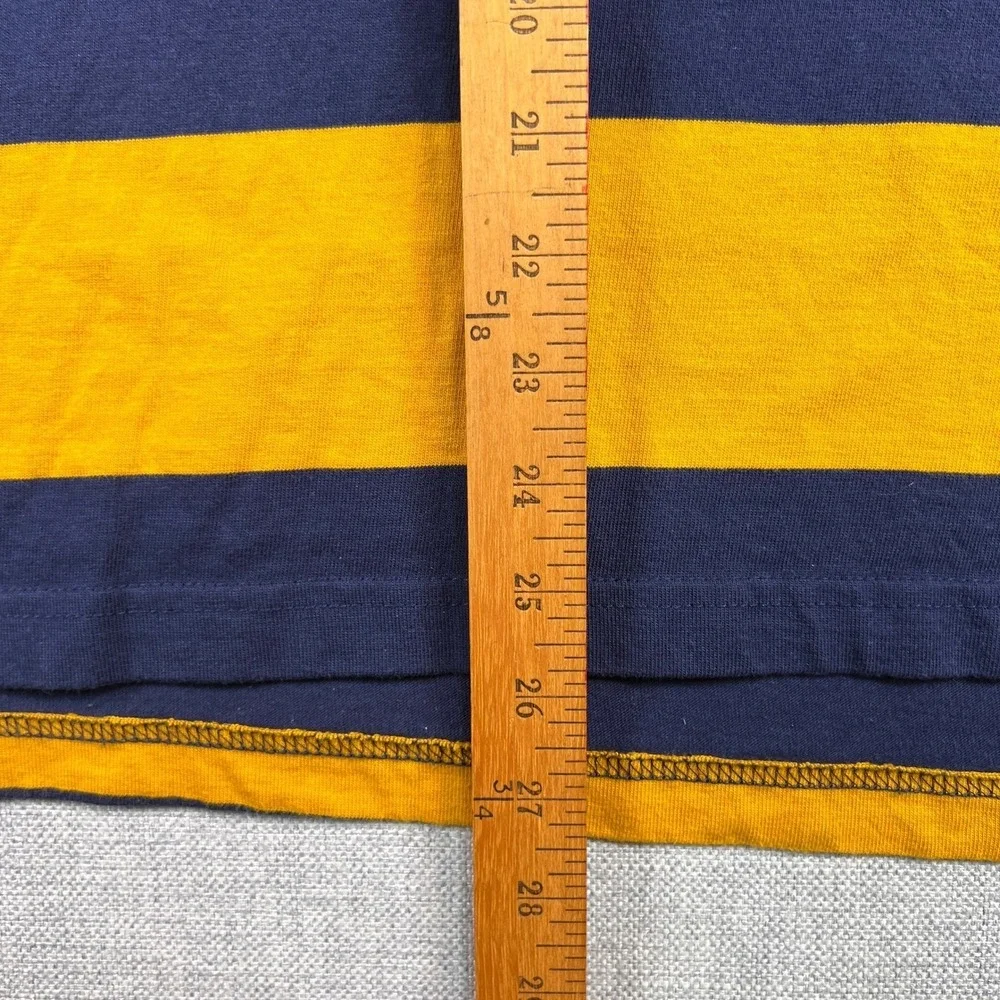 J.Crew Rugby‎ Shirt Striped Long Sleeve Men Small Navy Yellow Preppy College